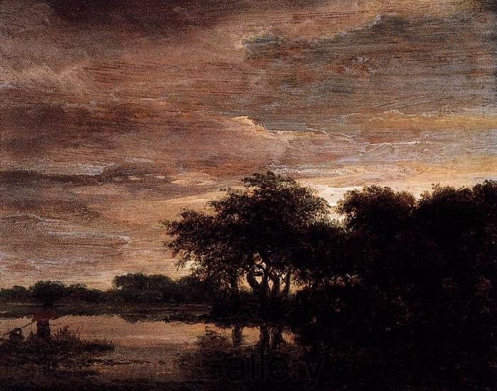Jacob Isaacksz. van Ruisdael Woodland Scene with Lake Spain oil painting art